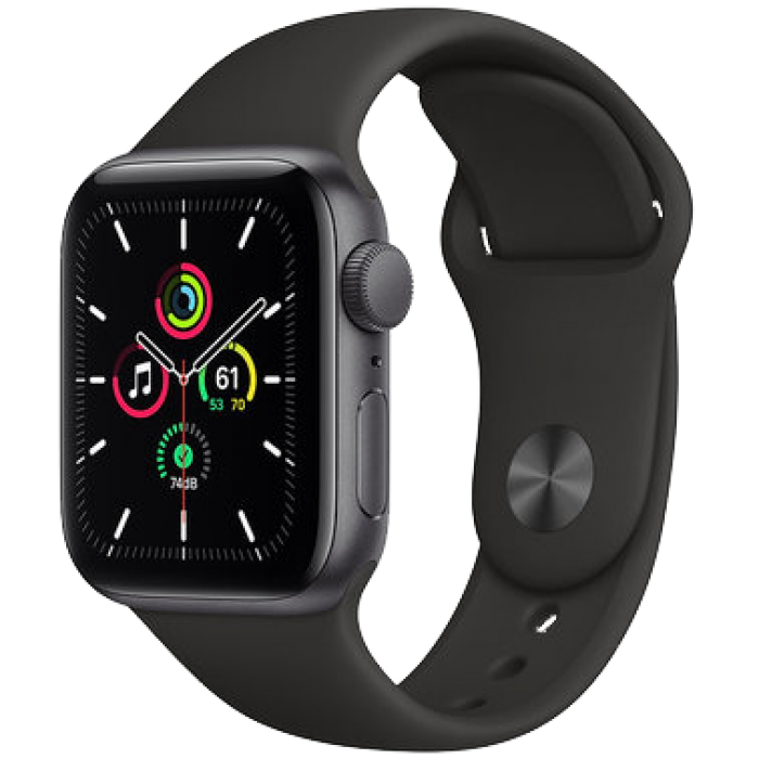 Apple WATCH SE 40mm Space Gray Aluminum Case with Black Sport Band OPENBOX