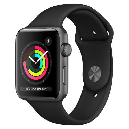 Apple Watch Series 3 38mm GPS Space Gray Aluminum Case with Black Sport Band