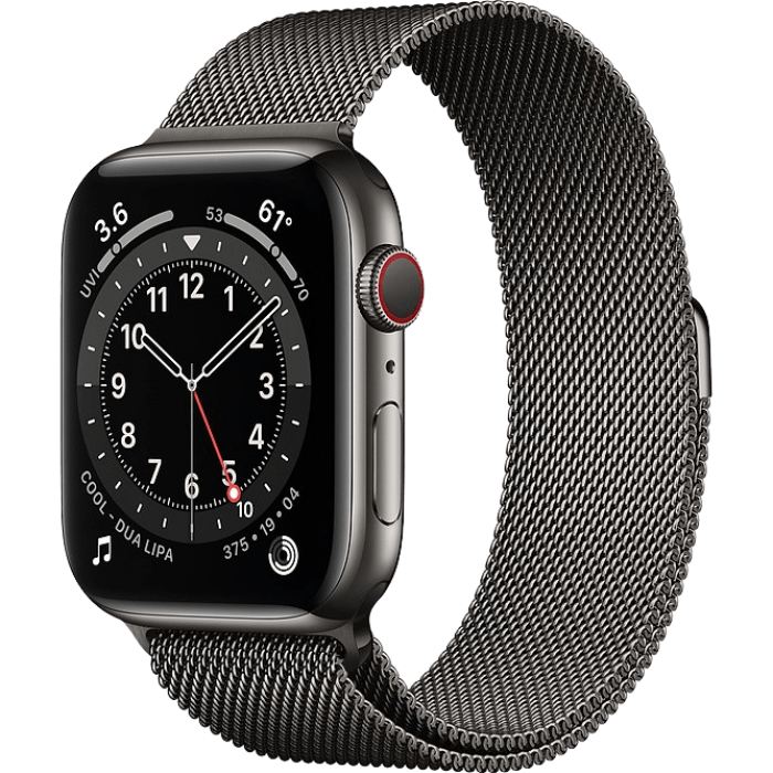 Apple Watch Series 6 44mm GPS+LTE Graphite Stainless Steel Case with Graphite Milanese Loop