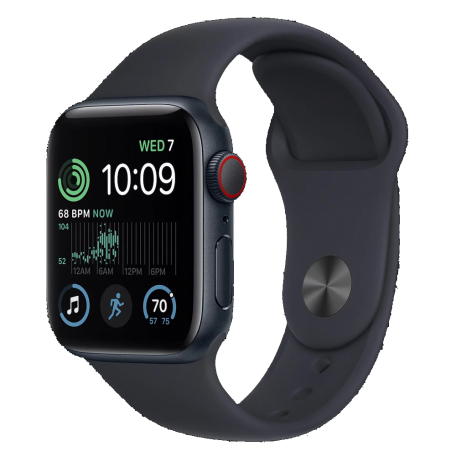 Apple Watch SE 2 44mm GPS + LTE Midnight Aluminum Case with Midnight Sport Band