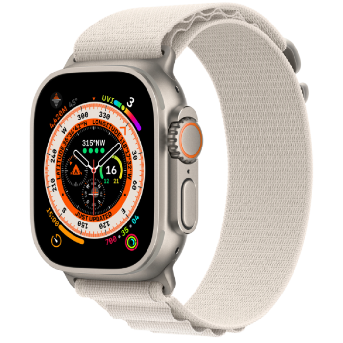 Apple Watch Ultra GPS + Cellular 49mm Titanium Case зі Starlight Alpine Loop Medium