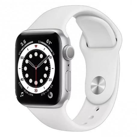 Apple Watch Series 6 44mm Silver Aluminum Case with White Sport Band folosit