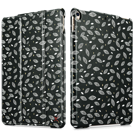 XOOMZ Case for iPad Air3/Pro 10.5' Nature Leather Folio Series [black-white]