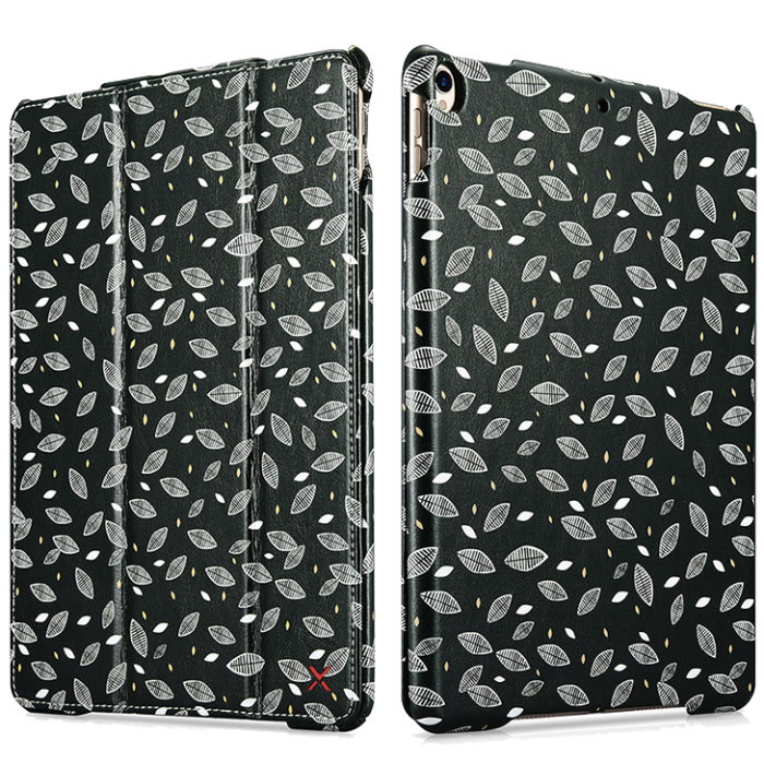 XOOMZ Case for iPad Air3/Pro 10.5' Nature Leather Folio Series [black-white]