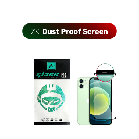 ZK Protective Glass for iPhone 12 Mini 2.5D Full Screen Dust-Proof 0.26mm [+ Back film included][Black]