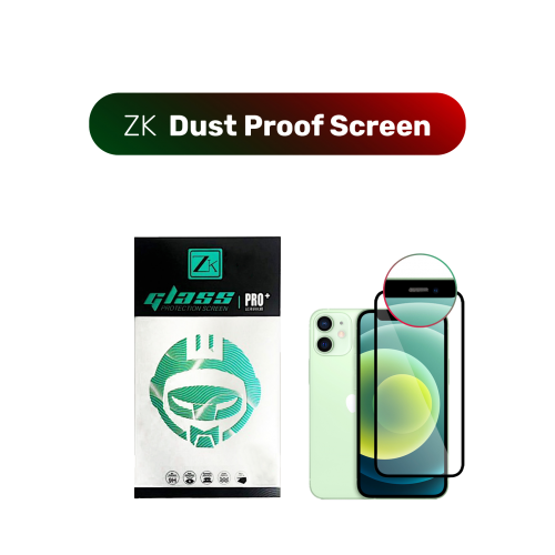 ZK Protective Glass for iPhone 12 Mini 2.5D Full Screen Dust-Proof 0.26mm [+ Back film included][Black]