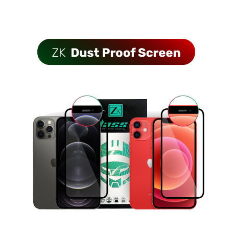 Protective glass ZK for iPhone 12/12 Pro 2.5D Full Screen Dust-Proof 0.26mm [+ Back film included][Black]