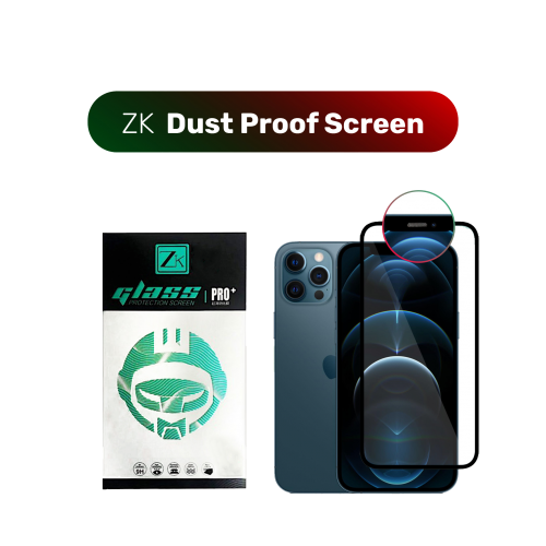 ZK Protective Glass for iPhone 12 Pro Max 2.5D Full Screen Dust-Proof 0.26mm [+ Back film included][Black]