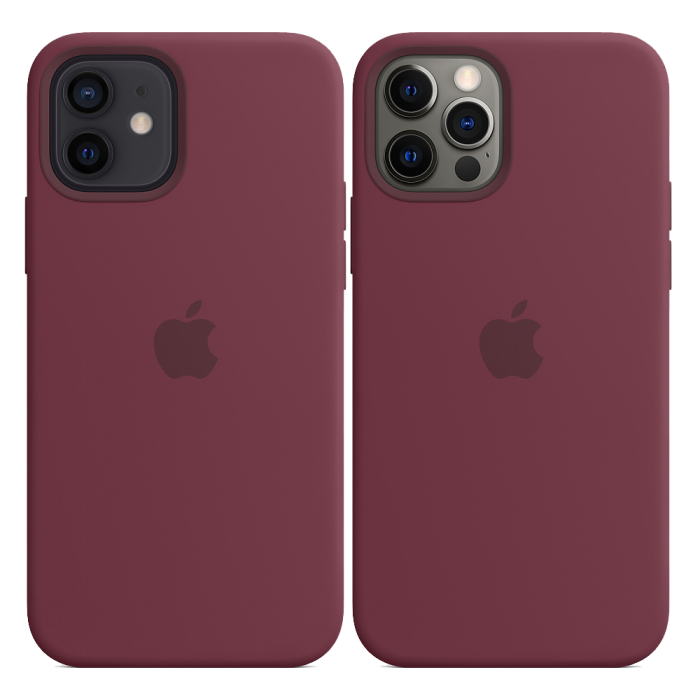 Smart Silicone Case for iPhone 12/12 Pro 1:1 Original[Plum]