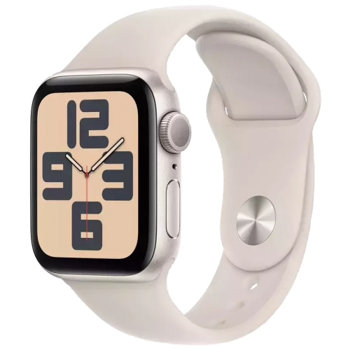 Apple Watch SE 2 44mm Starlight Aluminum Case with Starlight Sport Band (S/M) (MRE43) 2023