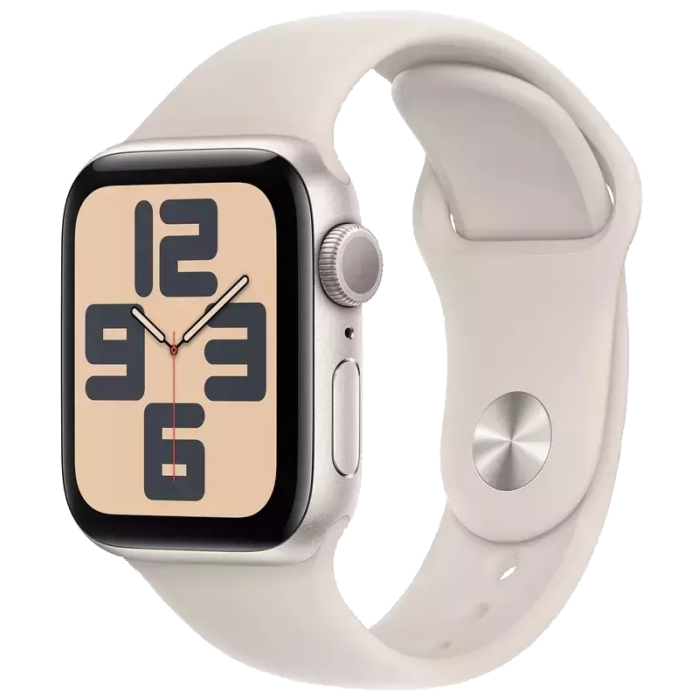 Apple Watch SE 2 44mm Starlight Aluminum Case with Starlight Sport Band (M/L) (MRE53) 2023