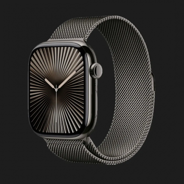 Apple Watch Series 10 GPS + Cellular 42mm Slate Titanium Case w. Slate Milanese Loop (MX053)