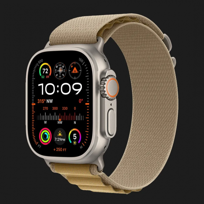 Apple Watch Ultra 2 49mm GPS + Cellular Natural Titanium Case with Tan Alpine Loop - M (MX4F3)