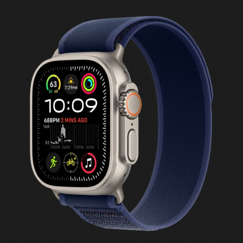 Apple Watch Ultra 2 49mm GPS + Cellular Natural Titanium Case with Blue Trail Loop - M/L (MX4L3)