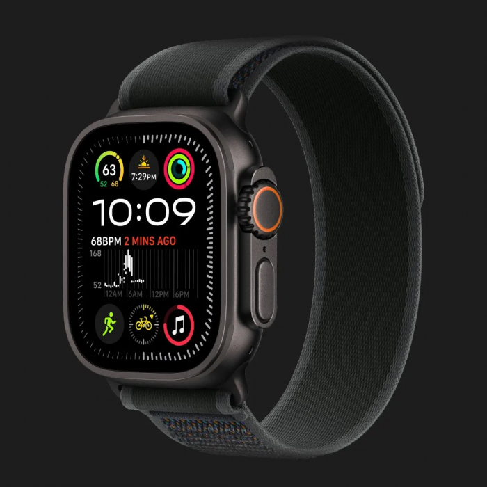 Apple Watch Ultra 2 49mm GPS + Cellular Black Titanium Case with Black Trail Loop - M/L (MX4V3)