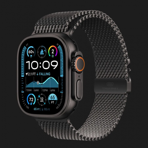 Apple Watch Ultra 2 49mm GPS + Cellular Black Titanium Case with Black Titanium Milanese Loop - L (MX5V3)