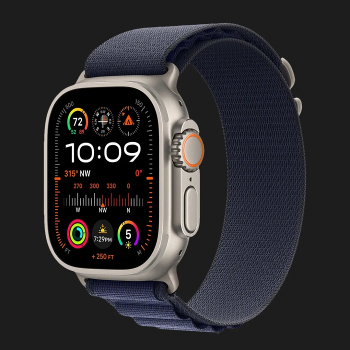 Apple Watch Ultra 2 49mm GPS + Cellular Natural Titanium Case with Navy Alpine Loop - M (MYT33+MXMY3)