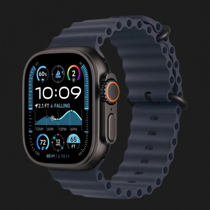 Apple Watch Ultra 2 49mm GPS + Cellular Black Titanium Case with Navy Ocean Band (MYTC3+MYPA3)