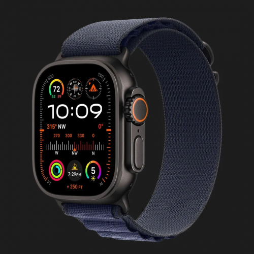 Apple Watch Ultra 2 49mm GPS + Cellular Black Titanium Case with Navy Alpine Loop - L (MYTF3+MYPY3)